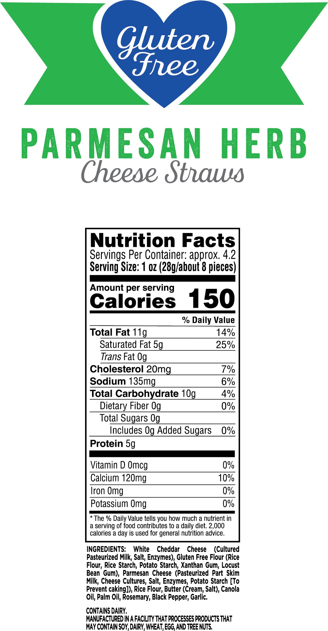 Gluten Free Parmesan Herb Cheese Straws